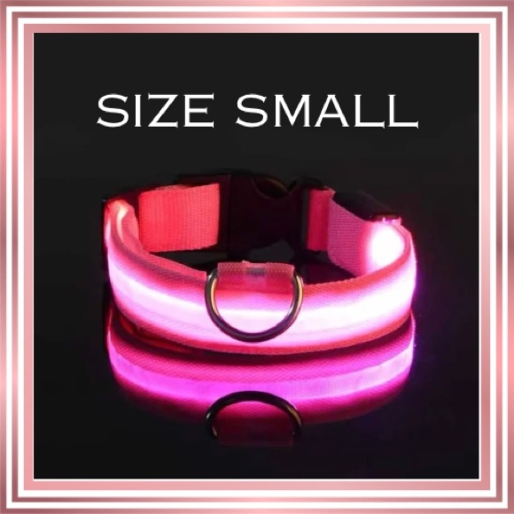 LED Lighted Pink Size Small Dog Collar